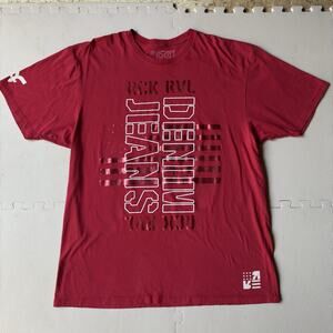 Rock Revival Mens Boyer T-Shirt Red Short Sleeve Size XXL Graphic Logo USA